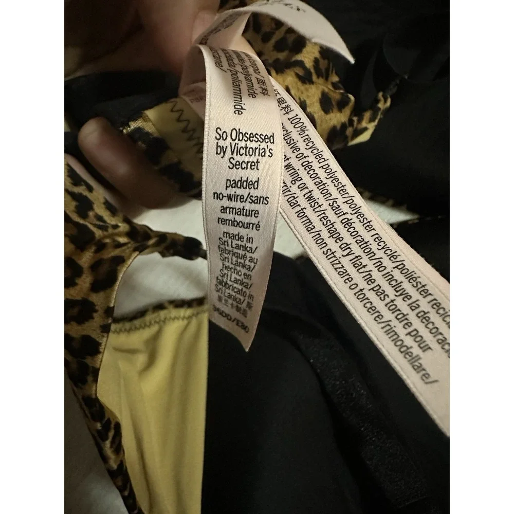 Victoria's Secret So Obsessed Padded No Wire Bra Sz‎ 36DD Animal Print